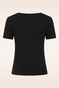 Vintage Chic for Topvintage - Topvintage exclusive ~ Aurora Diamond Neck top in zwart 3