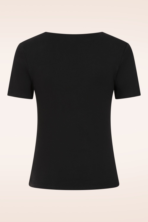 Vintage Chic for Topvintage - Topvintage exclusive ~ Aurora Diamond Neck top in zwart 3