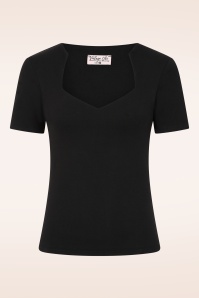 Vintage Chic for Topvintage - Topvintage exclusive ~ Aurora Diamond Neck top in zwart