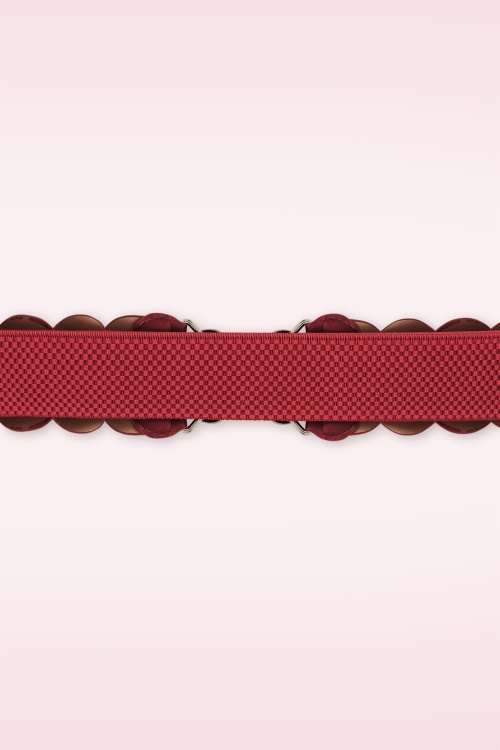 Banned Retro - Audrey stretch riem in bordeauxrood 4