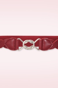 Banned Retro - Audrey stretch riem in bordeauxrood 2