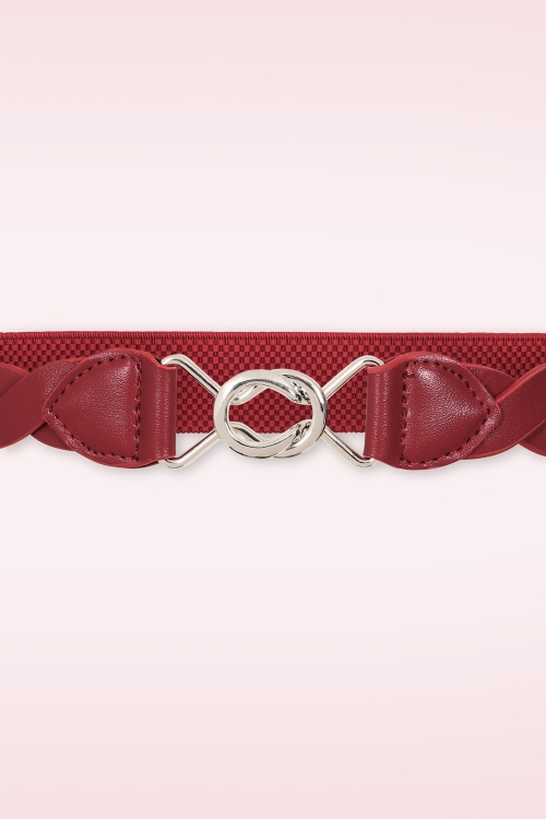 Banned Retro - Audrey stretch riem in bordeauxrood 2