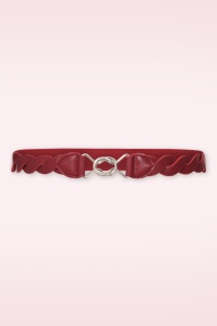 Banned Retro - Audrey stretch riem in bordeauxrood