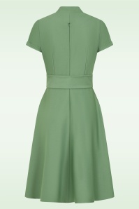 Glamour Bunny Business Babe - Topvintage exclusive ~ Nancy a-lijn jurk in meadow groen 4