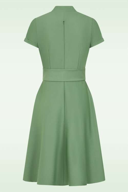Glamour Bunny Business Babe - Topvintage exclusive ~ Nancy a-lijn jurk in meadow groen 4
