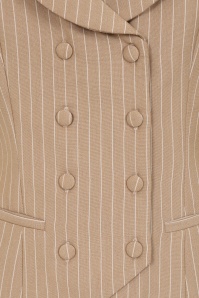 Glamour Bunny Business Babe - Topvintage exclusive ~ Willow Pinstripes gilet in latte 3