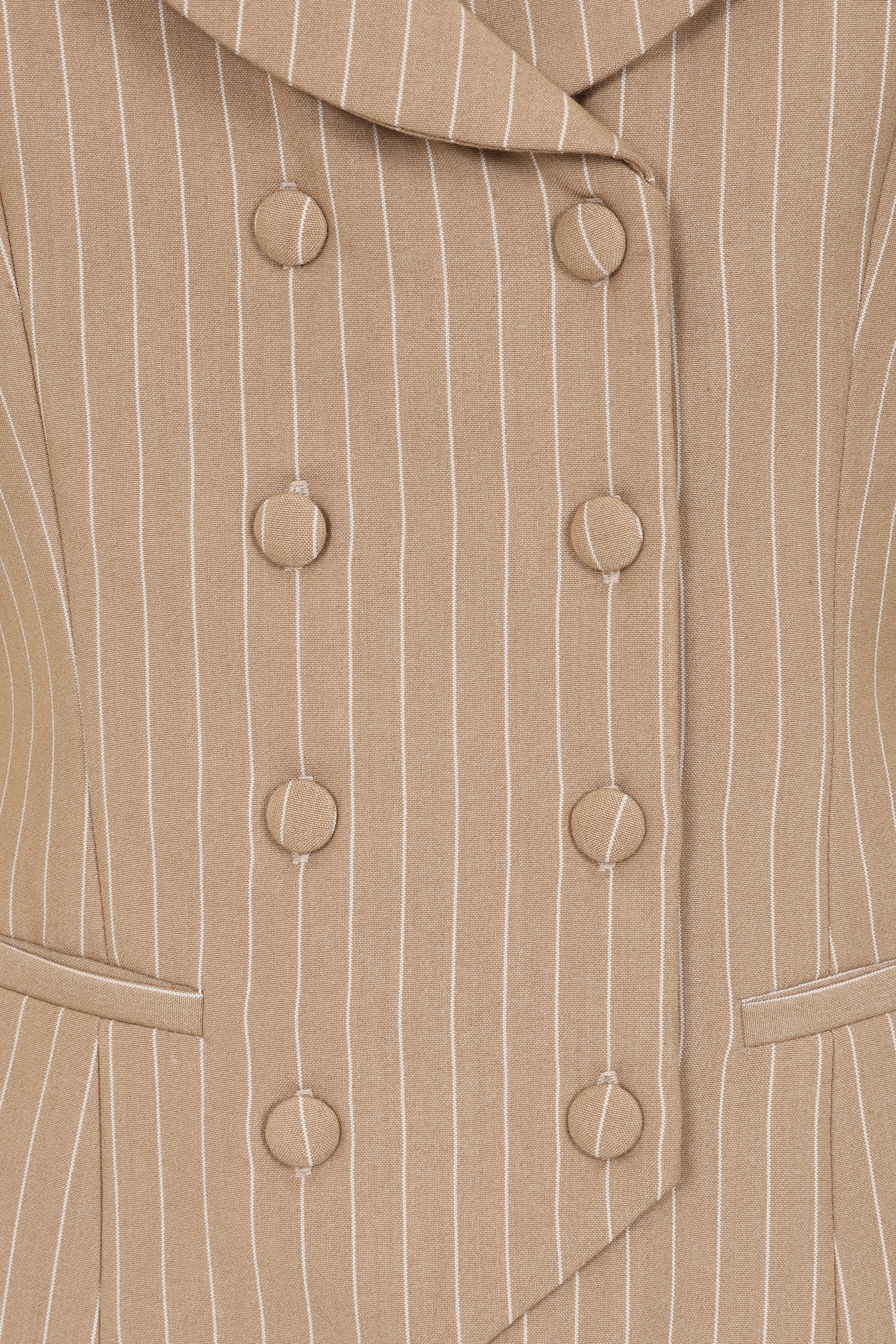 Glamour Bunny Business Babe - Topvintage exclusive ~ Willow Pinstripes gilet in latte 3