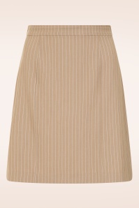 Glamour Bunny Business Babe - Topvintage exclusive ~ Nicky Pinstripe rok in latte 2
