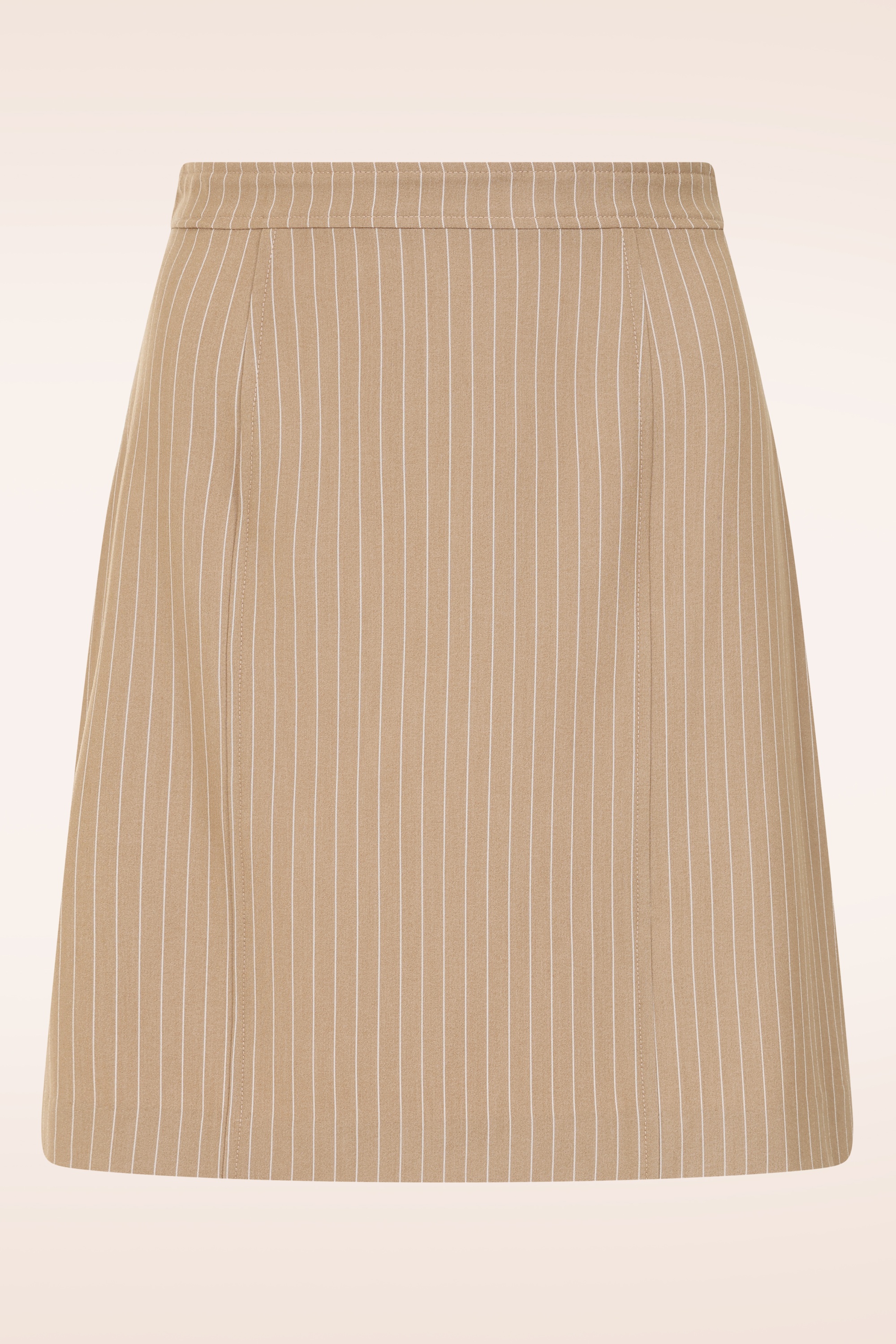 Glamour Bunny Business Babe - Topvintage exclusive ~ Nicky Pinstripe rok in latte 2