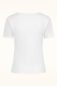 Vintage Chic for Topvintage - Topvintage exclusive ~ Aurora Diamond Neck top in wit 3