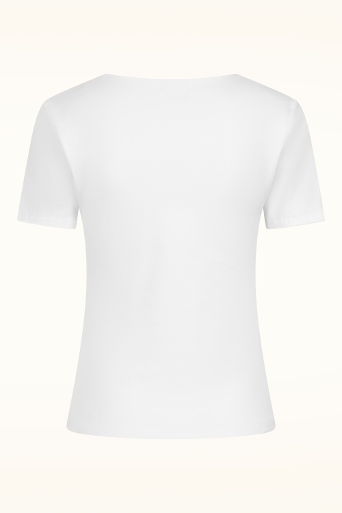 Vintage Chic for Topvintage - Topvintage exclusive ~ Aurora Diamond Neck top in wit 3