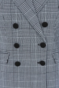 Glamour Bunny Business Babe - Topvintage exclusive ~ Alexis Check blazer in zwart en wit 3
