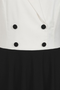 Glamour Bunny Business Babe - Topvintage exclusive ~ Camille blazer swing jurk in zwart en wit 4