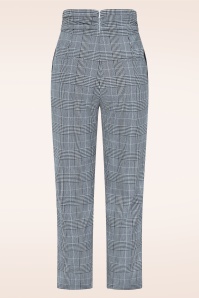 Glamour Bunny Business Babe - Topvintage exclusive ~ Lena Lynn Check pantalon in zwart en wit 4