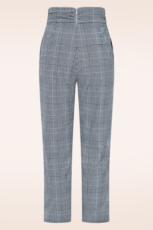 Glamour Bunny Business Babe - Topvintage exclusive ~ Lena Lynn Check pantalon in zwart en wit 4