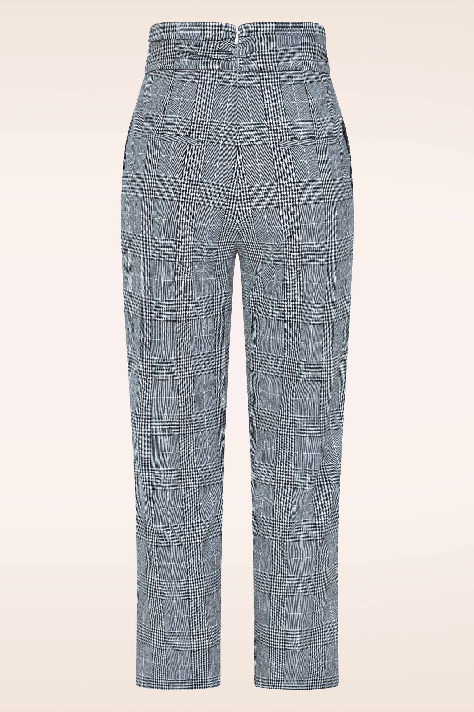 Glamour Bunny Business Babe - Topvintage exclusive ~ Lena Lynn Check pantalon in zwart en wit 4