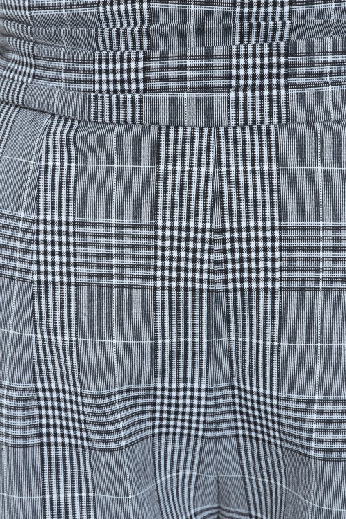 Glamour Bunny Business Babe - Topvintage exclusive ~ Lena Lynn Check pantalon in zwart en wit 3