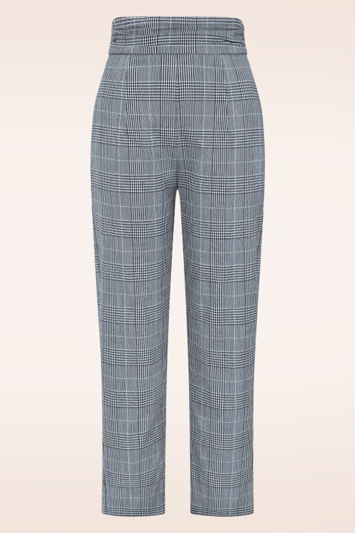 Glamour Bunny Business Babe - Topvintage exclusive ~ Lena Lynn Check pantalon in zwart en wit 2