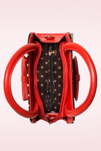 Banned Retro - Carla Polkadot handtas in zwart en rood 2
