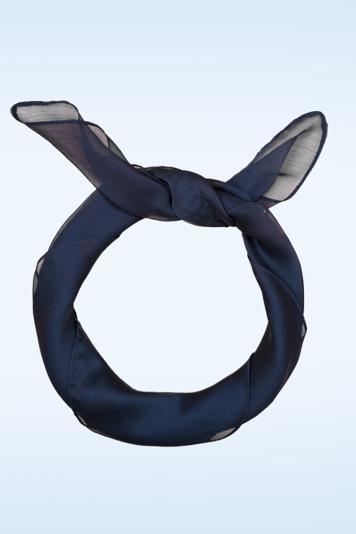 Banned Retro - Anna haarsjaal in marineblauw 2