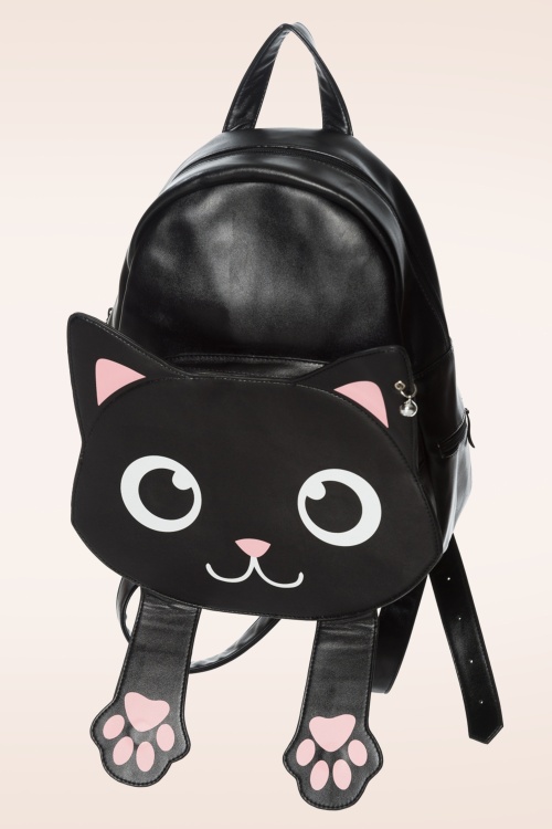 Banned Retro - Een kat met trucs rugzak in zwart