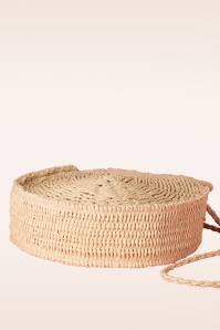 Banned Retro - Frederique ronde geweven tas in naturel 3