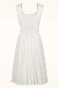 Topvintage Boutique Collection - Topvintage Exclusive ~ Gabriella broderie anglaise swing jurk in wit 5