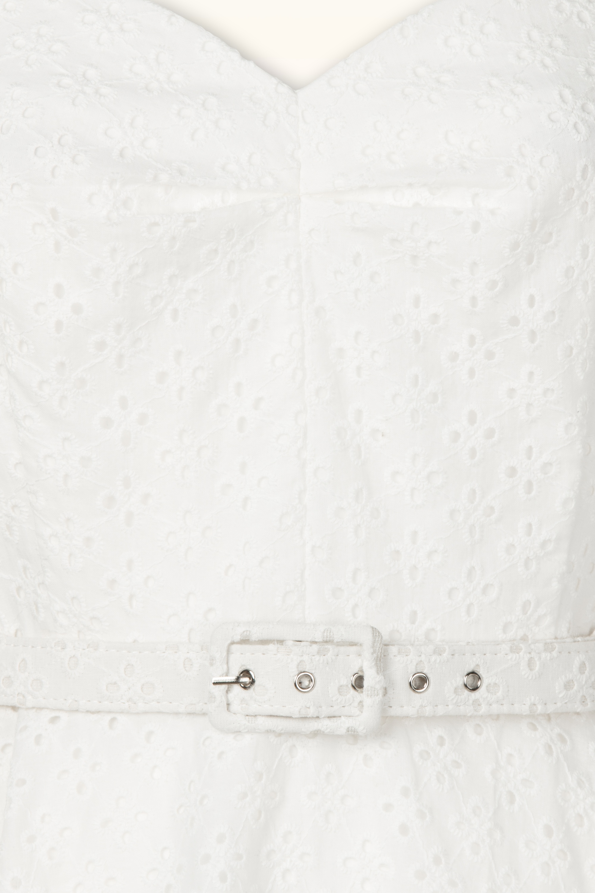 Topvintage Boutique Collection - Topvintage Exclusive ~ Gabriella broderie anglaise swing jurk in wit 4