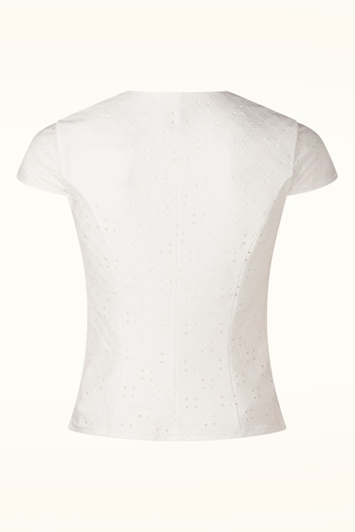 Topvintage Boutique Collection - Topvintage Exclusive ~ Giulia broderie anglaise top in wit 5
