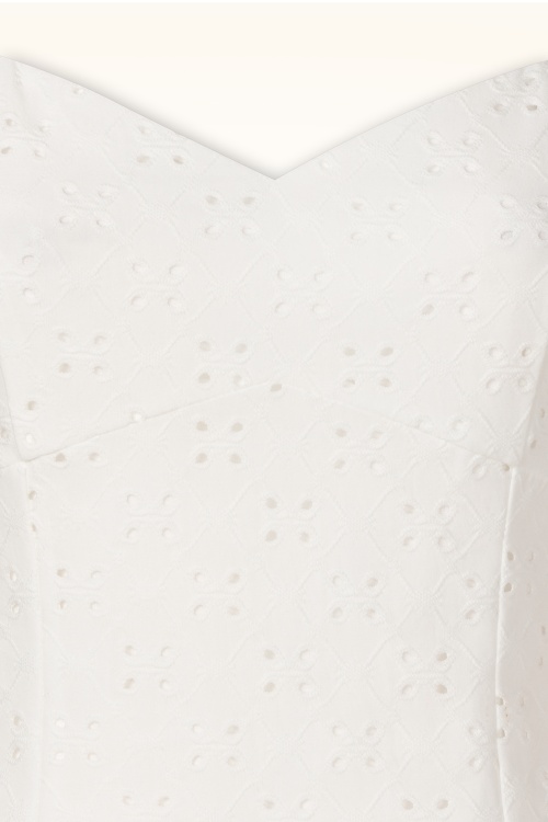 Topvintage Boutique Collection - Topvintage Exclusive ~ Giulia broderie anglaise top in wit 4