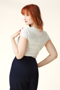 Topvintage Boutique Collection - Topvintage Exclusive ~ Giulia broderie anglaise top in wit 3