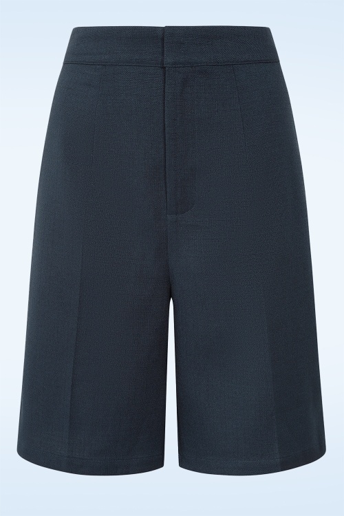 Banned Retro - Betty Boo short in marineblauw 2