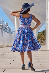 Miss Candyfloss - Layla Lee Floral swing jurk in blauw 2