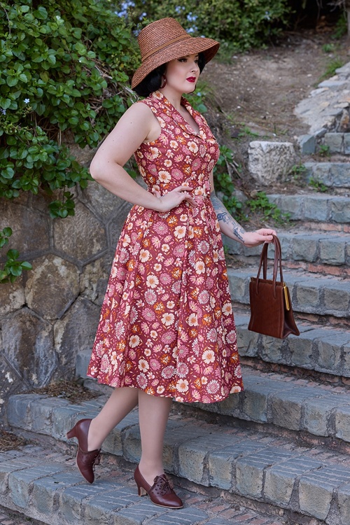 Miss Candyfloss - Elyne Rusti Swing Dress in Framboos 2