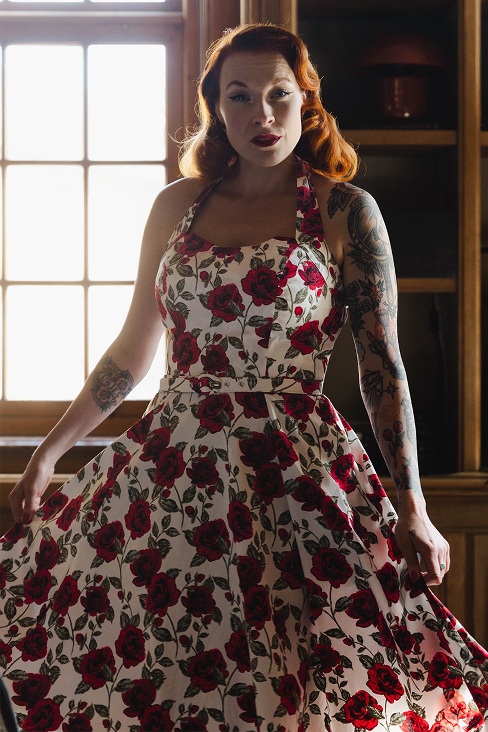 Topvintage Boutique Collection - Topvintage exclusive ~ Betty Rosetta swing jurk in wit 9