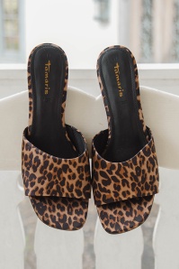 Tamaris - Sauvage Satin muiltjes in luipaard