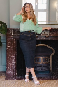 Rock-a-Booty - Topvintage exclusive ~ Maxime maxi rok in donker denim