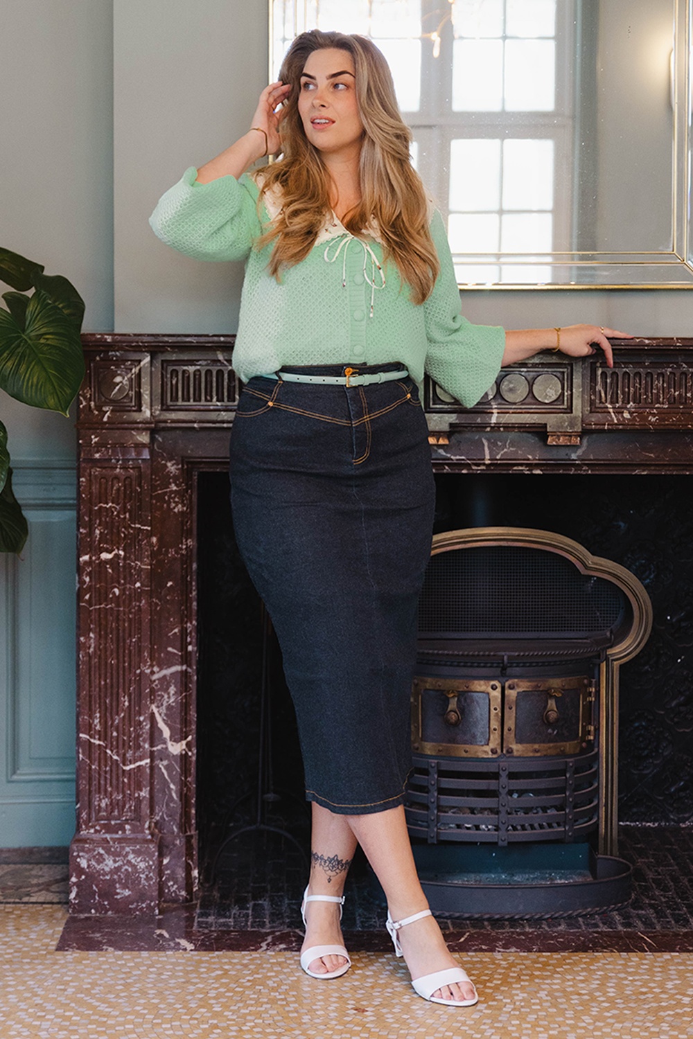 Rock-a-Booty - Topvintage exclusive ~ Maxime maxi rok in donker denim