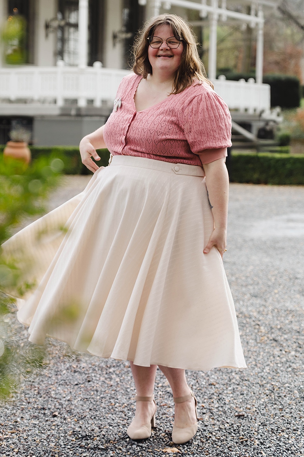 Banned Retro - Didi Rope swing rok in crème  3