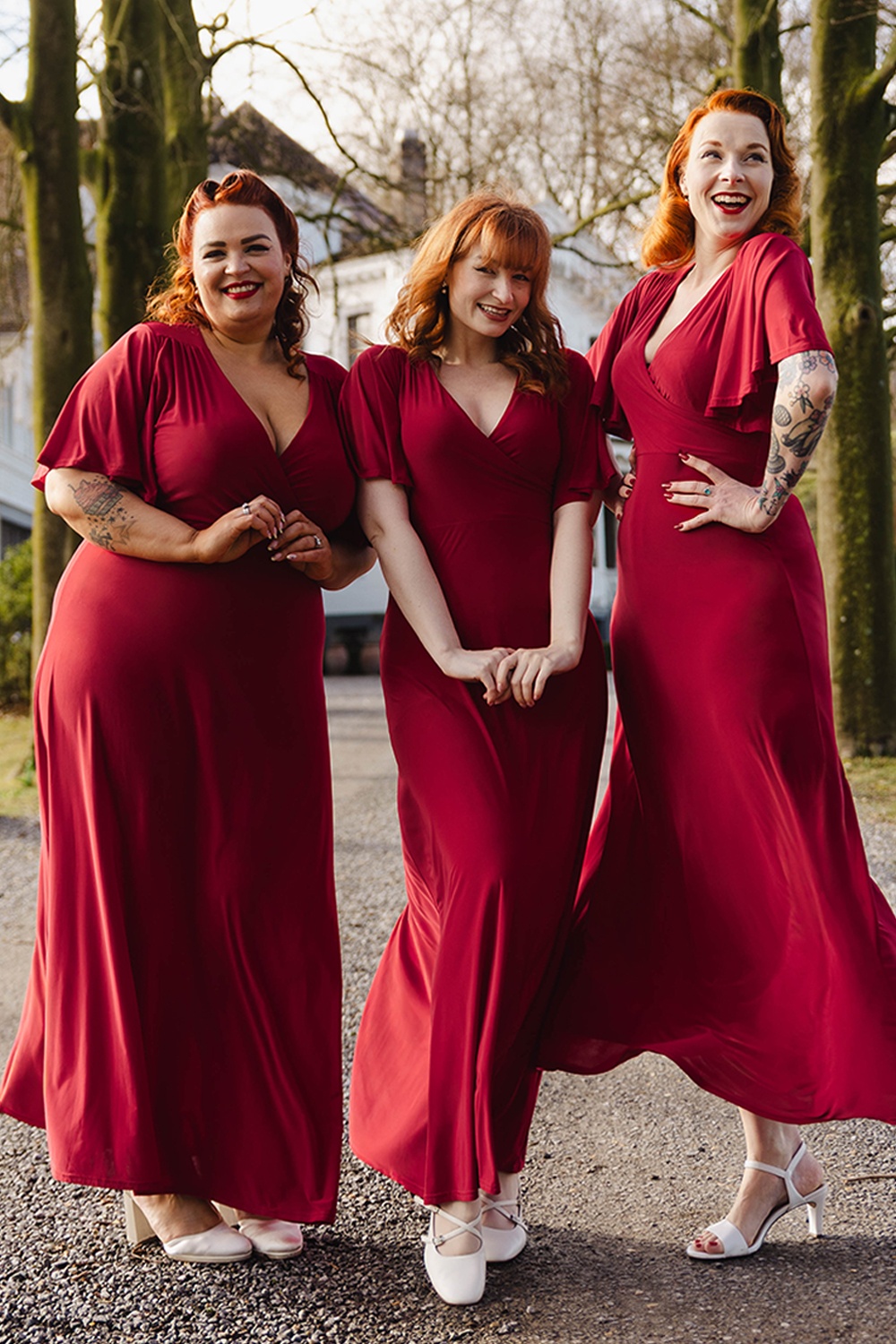 Vintage Chic for Topvintage - Topvintage exclusive ~ Scarlet slinky maxi jurk in rood