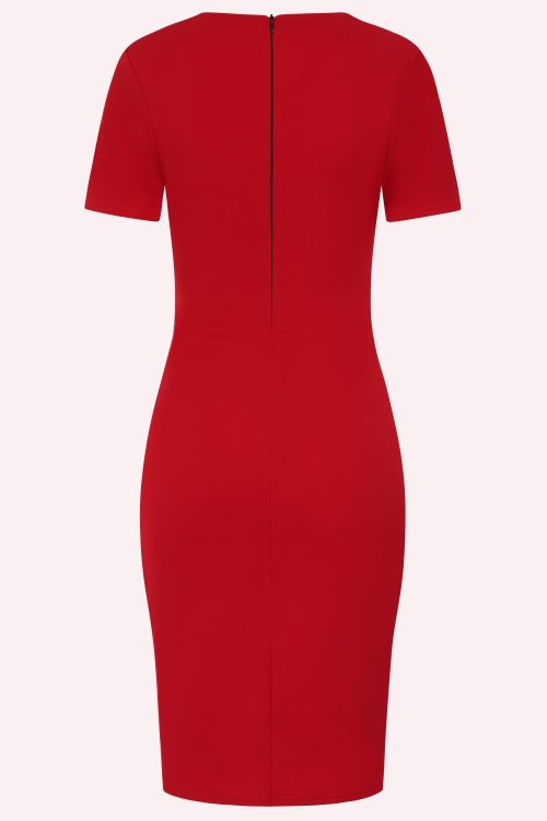 Vintage Chic for Topvintage - Topvintage exclusive ~ Scarlet pencil jurk in rood 3