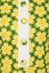 Vintage Chic for Topvintage - Topvintage exclusive ~ Daisy Flower jurk in groen en geel 2