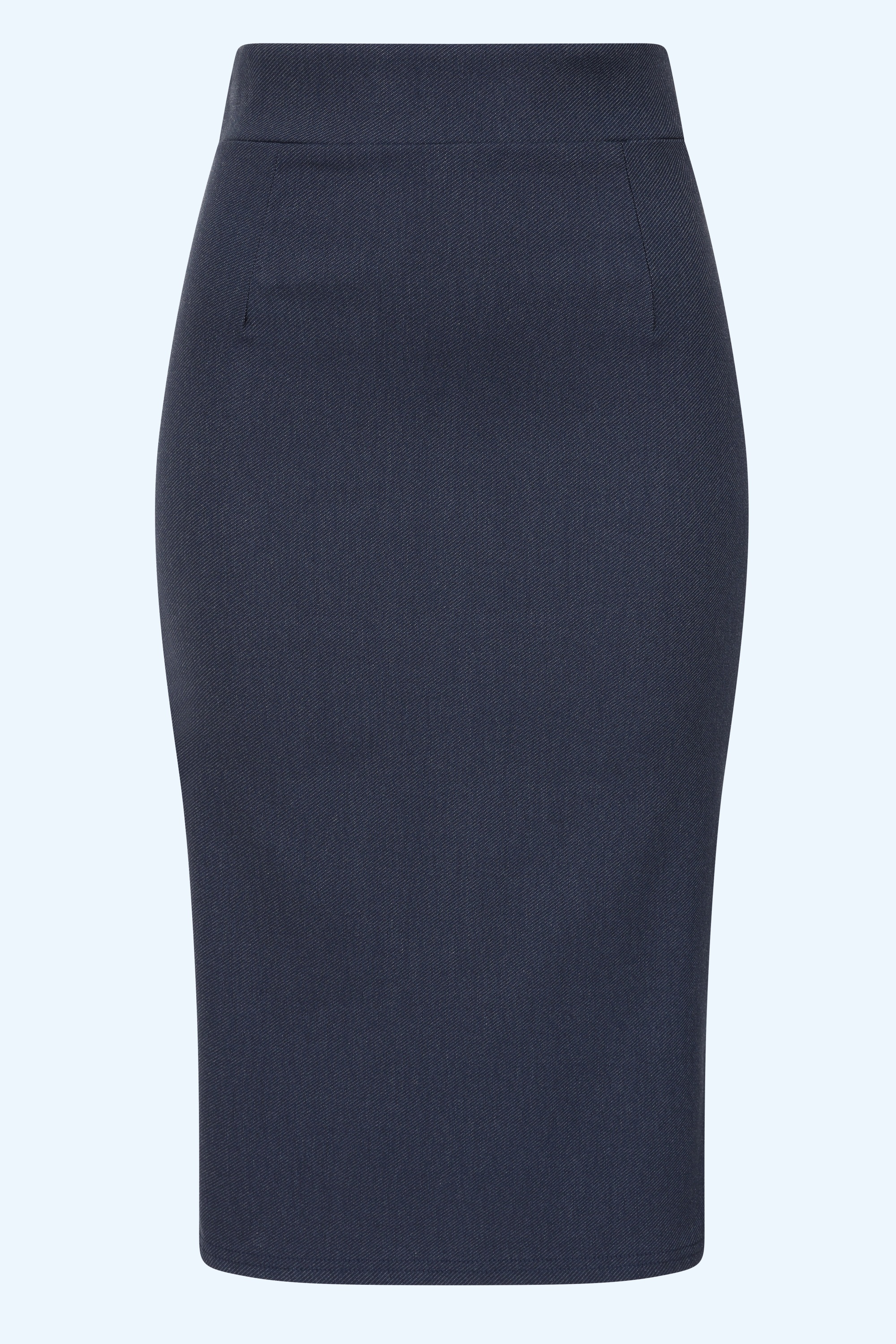 Vintage Chic for Topvintage - Topvintage exclusive ~ Loreen Bengaline Denim pencil rok in donkerblauw