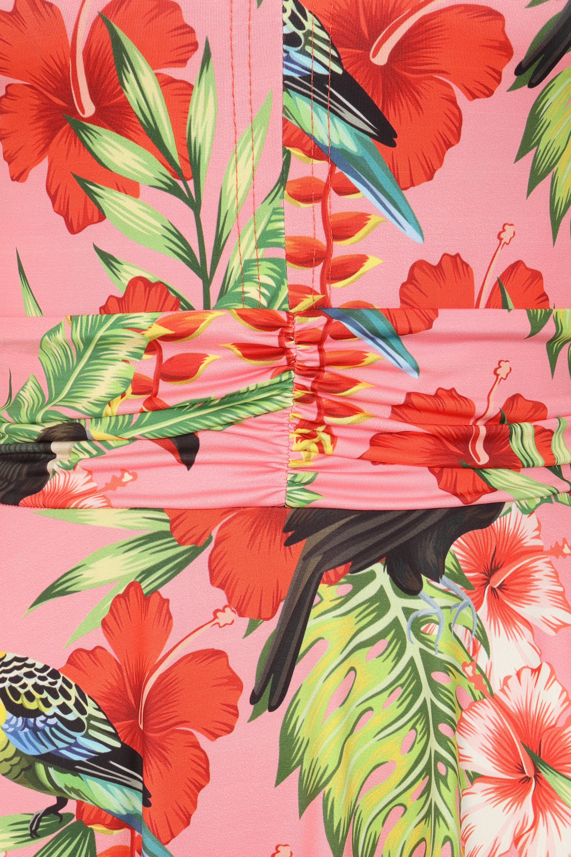 Vintage Chic for Topvintage - Topvintage exclusive ~ Exotic Bloom swing jurk in roze en multi 2