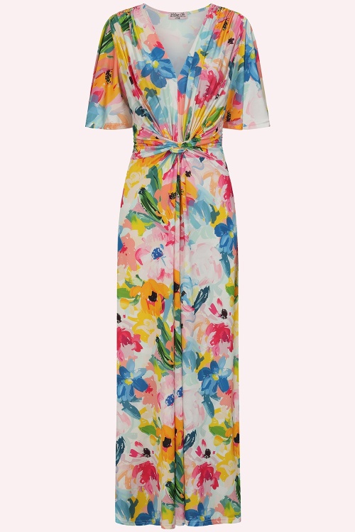 Vintage Chic for Topvintage - Topvintage exclusive ~ Raya Aquarel Floral maxi jurk in multi