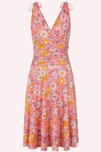 Vintage Chic for Topvintage - Topvintage Exclusive ~ Grecian Floral jurk in roze en multi