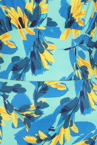 Vintage Chic for Topvintage - Topvintage exclusive ~ Deveny Floral maxi jurk in blauw en geel 2