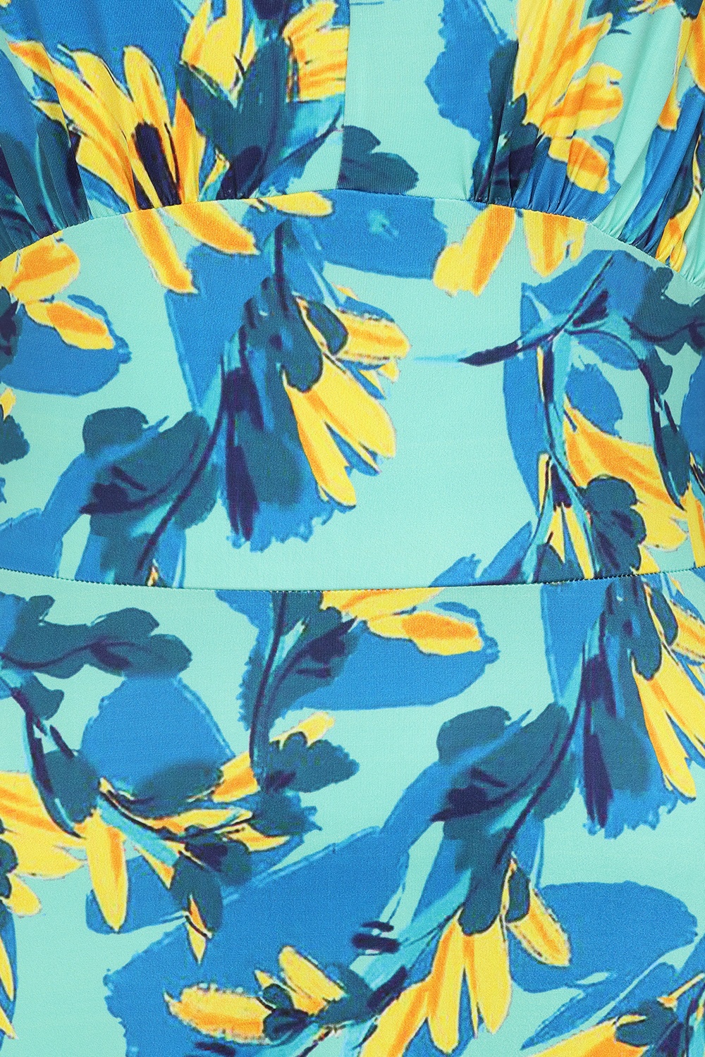 Vintage Chic for Topvintage - Topvintage exclusive ~ Deveny Floral maxi jurk in blauw en geel 2