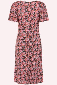 Vintage Chic for Topvintage - Topvintage exclusive ~ Devon Ditsy jurk in bruin en roze 3