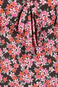 Vintage Chic for Topvintage - Topvintage exclusive ~ Devon Ditsy jurk in bruin en roze 2